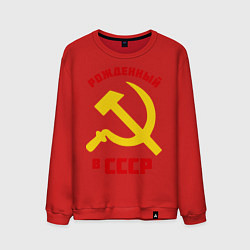 Свитшот хлопковый мужской Рожденный в СССР, цвет: красный