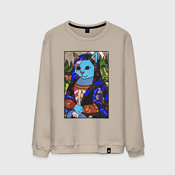 Свитшот хлопковый мужской Ромеро Бритто Mona Cat, цвет: миндальный