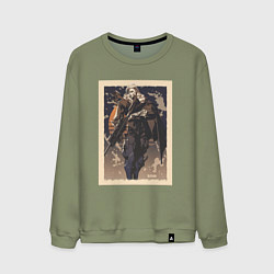 Свитшот хлопковый мужской Sova арт, цвет: авокадо