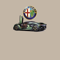 Свитшот хлопковый мужской Alfa Romeo - Racing, цвет: миндальный — фото 2