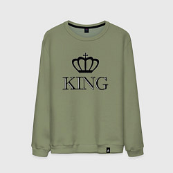 Свитшот хлопковый мужской KING Парные Король, цвет: авокадо