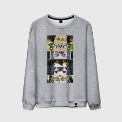 Свитшот хлопковый мужской Чнерный Клевер Black Clover, персонажи, цвет: меланж