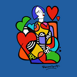 Свитшот хлопковый мужской Girl with hearts, цвет: синий — фото 2
