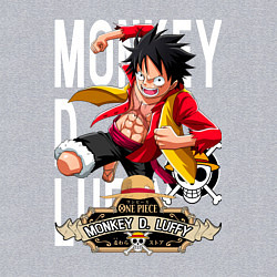 Свитшот хлопковый мужской One Piece Monkey Большой Куш Манки, цвет: меланж — фото 2