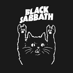 Свитшот хлопковый мужской Black Sabbath Рок кот, цвет: черный — фото 2