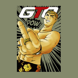 Свитшот хлопковый мужской Onizuka fuck pow, цвет: авокадо — фото 2