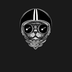 Свитшот хлопковый мужской Cat Rider With Glasses, цвет: черный — фото 2