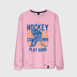 Свитшот хлопковый мужской Hockey, цвет: светло-розовый