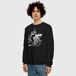Свитшот хлопковый мужской Scratch - трековые велогонки, цвет: черный — фото 2