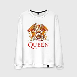 Свитшот хлопковый мужской Queen, логотип, цвет: белый