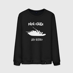 Свитшот хлопковый мужской Papa Roach , Папа Роач Рок, цвет: черный