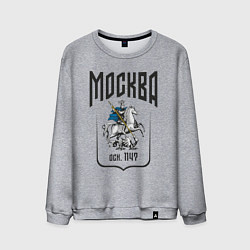 Свитшот хлопковый мужской Москва всадник, цвет: меланж