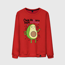 Свитшот хлопковый мужской Она украла мое сердце парные, цвет: красный