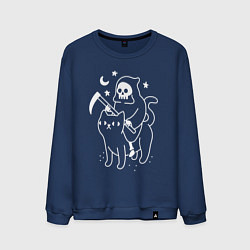 Свитшот хлопковый мужской ВСАДНИК КОТОПОКАЛИПСИСА, цвет: тёмно-синий