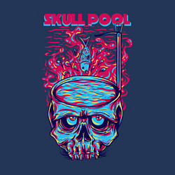 Свитшот хлопковый мужской Череп с бассейном, цвет: тёмно-синий — фото 2