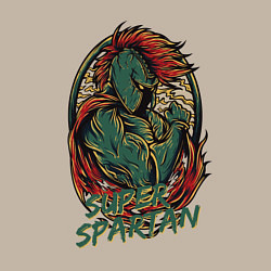 Свитшот хлопковый мужской Супер спартанец, цвет: миндальный — фото 2