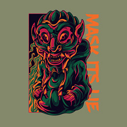 Свитшот хлопковый мужской Ложь в маске, цвет: авокадо — фото 2