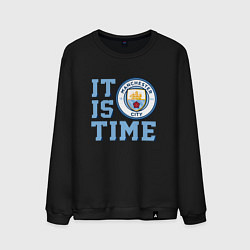 Свитшот хлопковый мужской It is Manchester City Time, цвет: черный