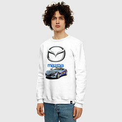Свитшот хлопковый мужской Mazda Japan, цвет: белый — фото 2