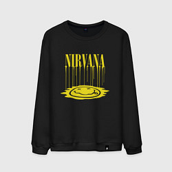 Свитшот хлопковый мужской Nirvana Логотип Нирвана, цвет: черный