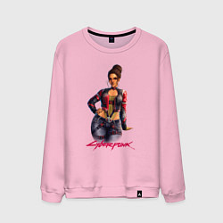 Свитшот хлопковый мужской Sexy Panam 18 Панам Cyberpunk 2077, цвет: светло-розовый