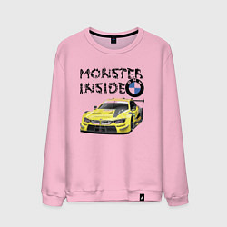 Свитшот хлопковый мужской BMW M Power Monster inside, цвет: светло-розовый
