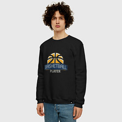 Свитшот хлопковый мужской Basketball - Player, цвет: черный — фото 2