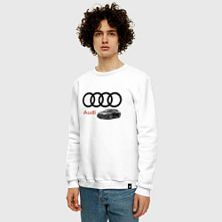 Свитшот хлопковый мужской Audi Prestige, цвет: белый — фото 2