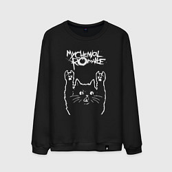 Свитшот хлопковый мужской My Chemical Romance Рок кот, цвет: черный