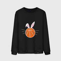 Свитшот хлопковый мужской Basketball Bunny, цвет: черный