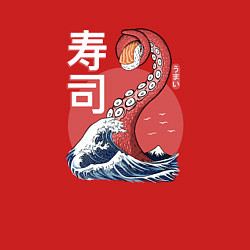 Свитшот хлопковый мужской Kraken Kawaii Sushi, цвет: красный — фото 2