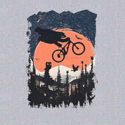 Свитшот хлопковый мужской Лунный Медведь Райдер, цвет: меланж — фото 2