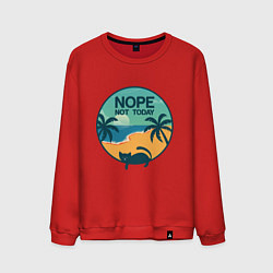 Свитшот хлопковый мужской Кот Nop not today, цвет: красный