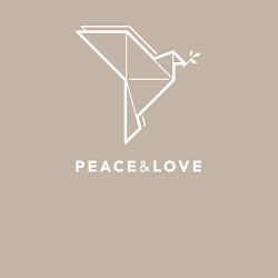 Свитшот хлопковый мужской Мирный голубь, оригами, цвет: миндальный — фото 2