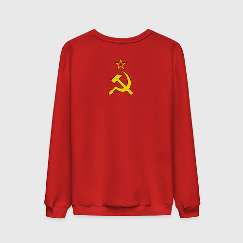 Мужской свитшот Бабуля с флагом СССР / Красный – фото 2