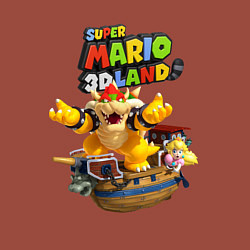 Свитшот хлопковый мужской Принцесса Персик на корабле Боузера Super Mario 3D, цвет: кирпичный — фото 2