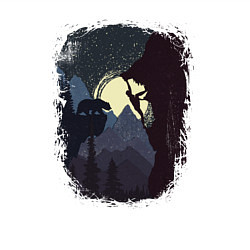 Свитшот хлопковый мужской Девочка Альпинист и Медведь, цвет: белый — фото 2