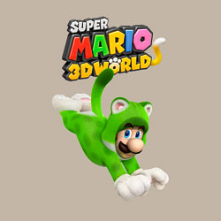 Свитшот хлопковый мужской Luigi cat Super Mario 3D World Nintendo, цвет: миндальный — фото 2