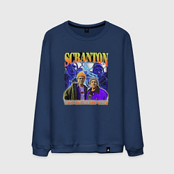 Свитшот хлопковый мужской Scranton electric city, цвет: тёмно-синий