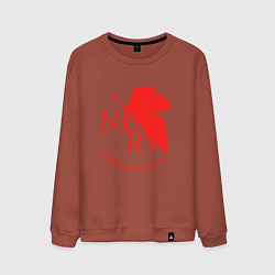 Свитшот хлопковый мужской Nerv в Neon Genesis Evangelion, цвет: кирпичный