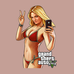 Свитшот хлопковый мужской GTA 5 Beach girl, цвет: пыльно-розовый — фото 2