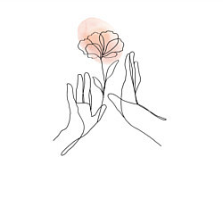 Свитшот хлопковый мужской Цветок в руках, цвет: белый — фото 2