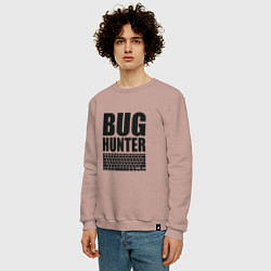 Свитшот хлопковый мужской Bug Хантер, цвет: пыльно-розовый — фото 2