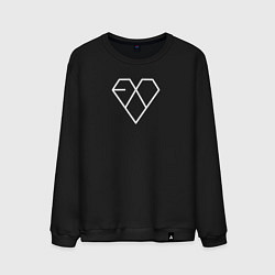 Свитшот хлопковый мужской Exo СЕРДЦЕ, цвет: черный