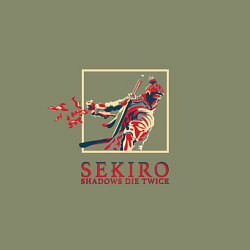 Свитшот хлопковый мужской Sekiro Однорукий волк, цвет: авокадо — фото 2