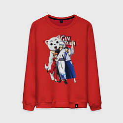 Свитшот хлопковый мужской Gin Tama Sadaharu, цвет: красный