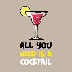 Свитшот хлопковый мужской All you need is a cocktail with lemon, цвет: миндальный — фото 2