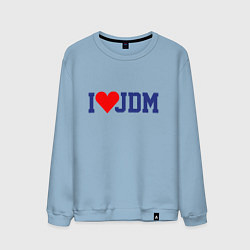 Свитшот хлопковый мужской I love JDM!, цвет: мягкое небо