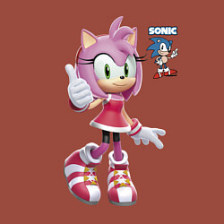 Свитшот хлопковый мужской Sonic Amy Rose Video game, цвет: кирпичный — фото 2