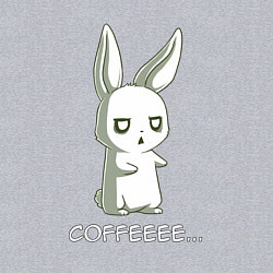 Свитшот хлопковый мужской Заяц хочет кофе, цвет: меланж — фото 2